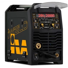 MIG/MAG Heg. gép Iweld GORILLA POCKETMIG 235 DP Synergic(230V,210A@60%,átm.:200mm huzal dob),kábelekkel 800MIG235DP Jelenleg NEM rendelhető!