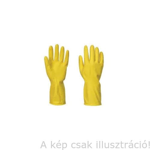 Muv. kesztyű PORTWEST A800, XL méretben, Háztartási latex - sárga 12 pár/csomag AKCIÓS!