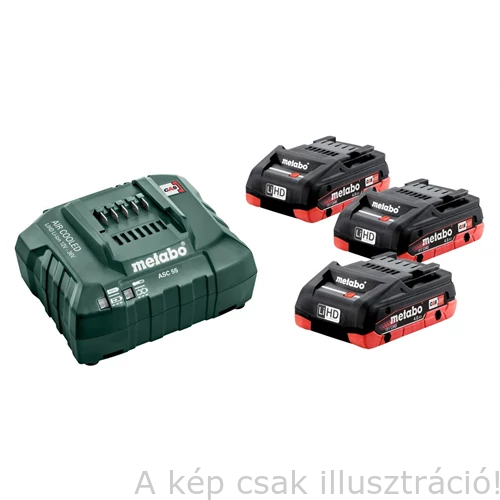 METABO Akkus alapkészlet 3x18V/4,0 Ah LiHD akku+ ASC 55 töltő 685132000