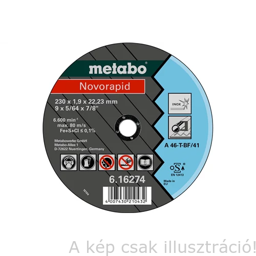 230x1,9x22,23 vágókorong Metabo  Novarapid 616274000 