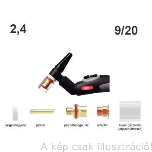 AVI/TIG üveg gázterelős PARKER Pyrex Kvarc szett 