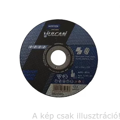 230x1,9mm vágókorong Norton Vulcan kék (A46S-BF41) Acél+Inox 55db/cs. 35010141