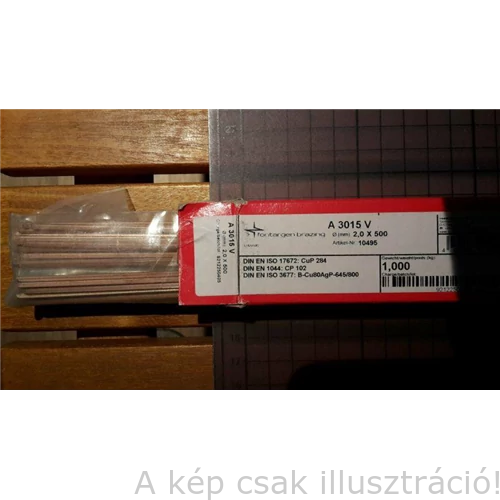 Forrasztó pálca réz-ezüst 15% CuPAg15 BP 2,0x500mm 1 kg/cs. (DIN 8513:LAg15P) rézhez FONTARGEN A 3015
