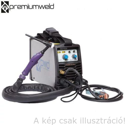 Heg. inverter PowerTig 200 (200A-60%) HF AVI + MMA, ECR17 AVI pisztollyal, test és munka kábelekkel PWD-POWERTIG200 Kiárúsítás!
