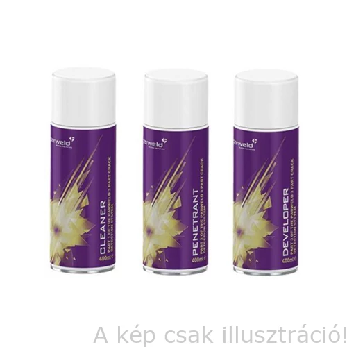 Spray heg.varrat repedésvizsgálati szett hajtógáz nélkül, vízbázisú 3x400ml Parweld WR7040
