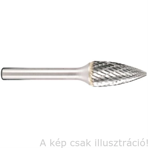 Turbómaró ívelt hegyesvégű, láng forma, 9 vágás- forgácstörő, finom fogazással 10x20mm Metabo 628359000
