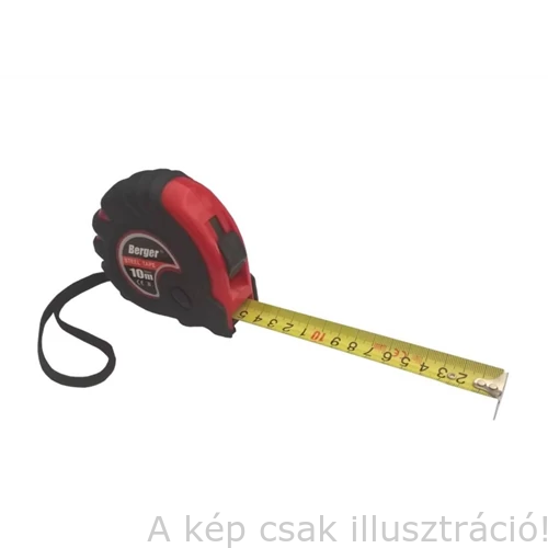 Mérőszalag 8m/25mm BERGER gumirozott, övcsipesszel, karpánttal  020601-0073