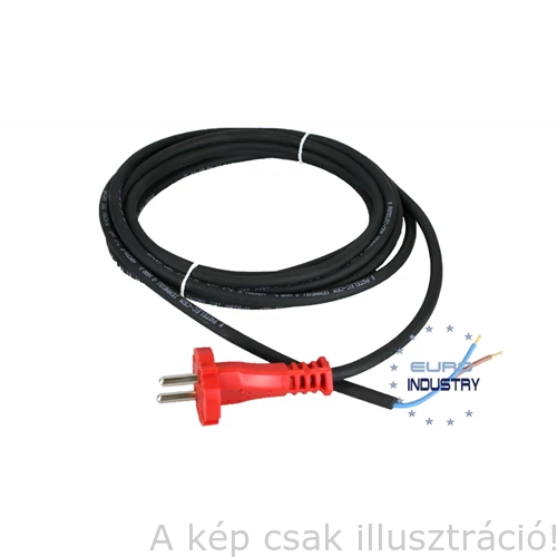 Tápkábel villásdugóval 2 eres H05RN-F 2G1,0mm2x4m  gumi  (FLEX) 297.046