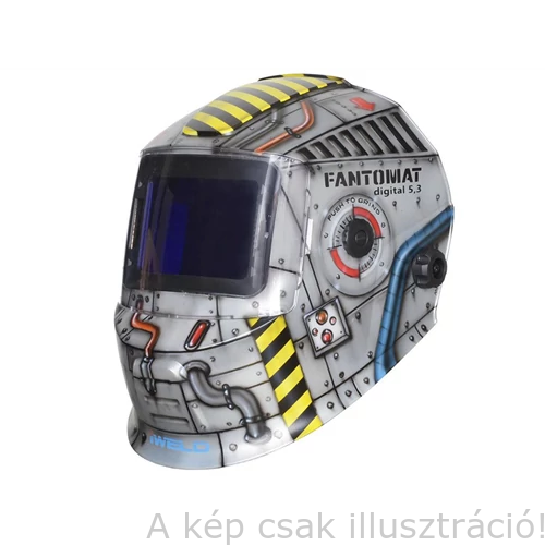 Hegesztő fejpajzs automata IWELD FANTOMAT 5.3 AVI-ra is (DIN5-13),108x74mm látómező,4 érzékelő,valódi színek 8FNTMAT53SIL