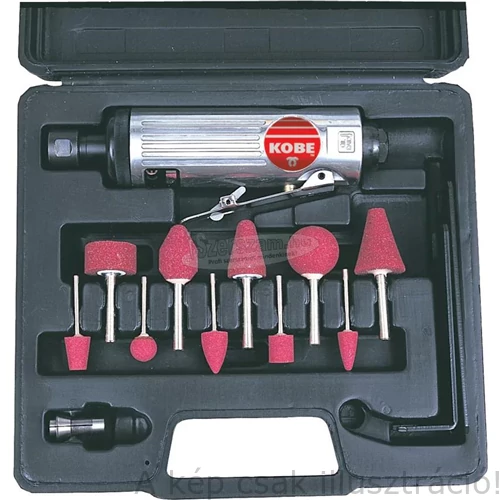 Levegős egyenes csiszoló készlet ( GD2206L egyenes csiszoló, 3 és 6 mm-es szorítópatronok, dobozban)  KBE2702030L