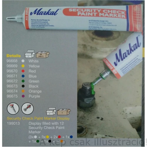 Jelölő festék Markal Security Check Paint Marker narancs (50ml/tubus) 96674